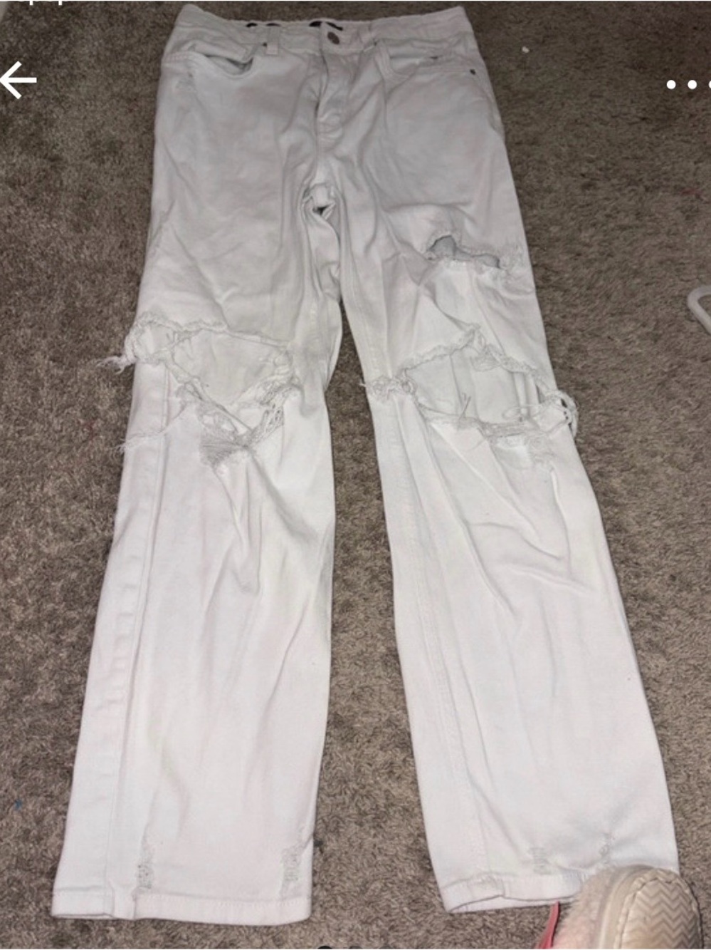 wild fable White Distressed Straight Leg Jeans